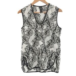 Zero Maria Cornejo Top‎ Sleeveless Women Size 6 Black White